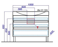 Aqwella Тумба для умывальника Бергамо 100 акация – фотография-2