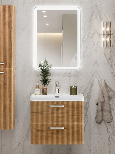 BelBagno Тумба с раковиной Due 60 подвесная Rovere Nature ручки Хром полированный – картинка-13