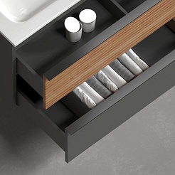 Sancos Мебель для ванной Delta 80 дуб красный/графит – фотография-12