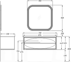 Opadiris Тумба под раковину Ибица 90 подвесная белая/хром – фотография-8