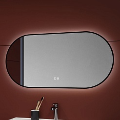 Aquanet Зеркало Контур 50x100 Led TX с подсветкой и антизапотеванием черное – фотография-5