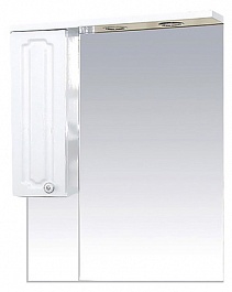 Misty Зеркальный шкаф Александра 65 L белый металлик – фотография-1