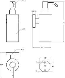 Cezares Дозатор для мыла Relax RELAX-SOIS-M-NOP черный матовый – фотография-2
