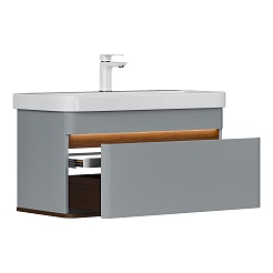 Equil Тумба с раковиной Elegante 80 1 ящик подвесная мэйджик/дуб голиано – фотография-2