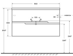 Cezares Тумба под раковину Duet-N 90 подвесная Bianco Lucido – фотография-9