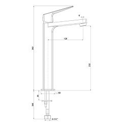 Paini Смеситель для раковины Bari RTYO205LL высокий, чёрный – фотография-7