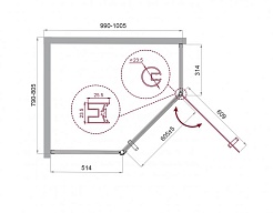 BelBagno Душевой уголок Uno 100/80 UNO-195-PH-1-100/80-C-Cr стекло прозрачное – фотография-3
