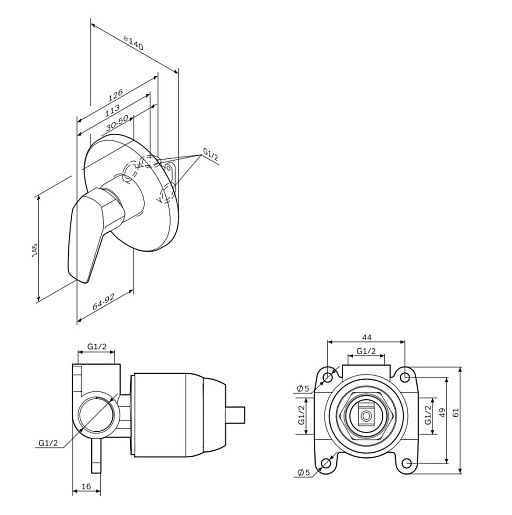 Am.Pm Смеситель Gem F9065000 для душа – картинка-5