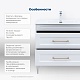 Aquanet Тумба с раковиной Бостон New 80 Flat подвесная с золотыми ручками белый сатин – картинка-17