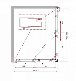BelBagno Душевой уголок Uno 120/80 UNO-195-AH-2-120/80-P-Cr стекло матовое – фотография-3