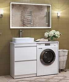 Vigo Мебель для ванной Urban 600-0-2 со столешницей под стиральную машину белая – фотография-2