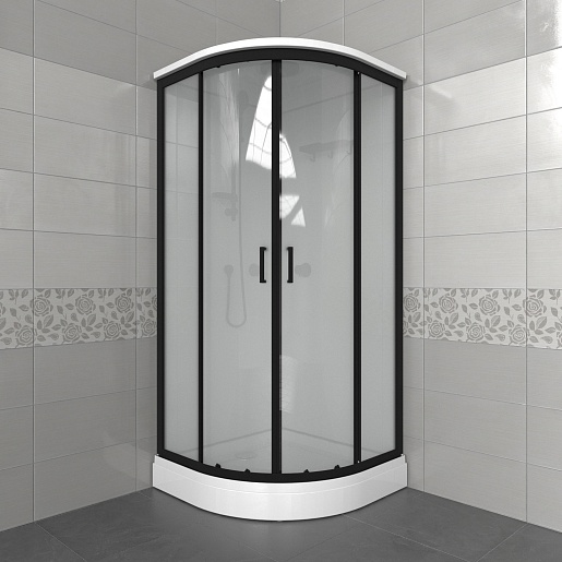 Triton Душевая кабина Прайм-Блэк-Вельвет 90x90 А – картинка-3