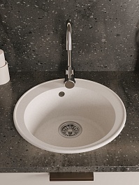 Teymi Мойка кухонная Lina Smart D48 кварцевая белая матовая – фотография-5