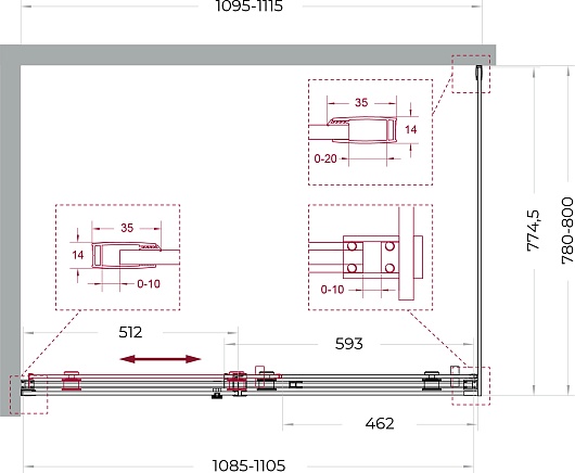 BelBagno Душевой уголок Soft Close-2 SOFT_CLOSE-2-AH-1-110/80-C-Cr 110x80 профиль хром стекло прозрачное – фотография-12