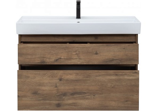 Aquanet Тумба с раковиной Nova Lite 100 2 ящика, дуб рустикальный – фотография-8