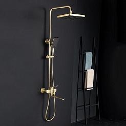 Frap Душевая стойка H61 F2461-3 золотой сатин – фотография-2