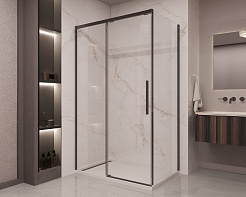 Vincea Душевой уголок Stella 140x100 VSR-1ST1014CLB профиль черный стекло прозрачное – фотография-3