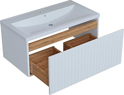 Mixline Тумба с раковиной Вектор 80 Марго подвесная белая – фотография-2