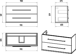 Misty Тумба под раковину Модерн 100 подвесная белая – фотография-7
