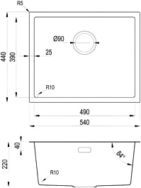 Hoffger Мойка для кухни 5444 Black – фотография-2