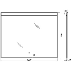 BelBagno Зеркало Uno 100 SPC-UNO-1000-800-TCH – фотография-6