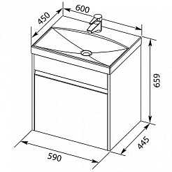 Aquanet Тумба с раковиной Палермо 60 – фотография-3