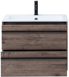 Aquanet Тумба под раковину Lino 70 подвесная дуб веллингтон – фотография-5