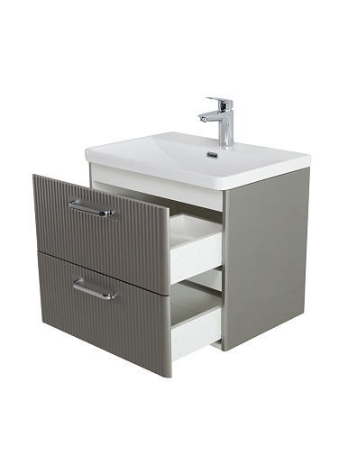 BelBagno Тумба с раковиной Due 50 подвесная Сатин ручки Хром полированный – картинка-11