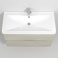 Водолей Тумба под раковину Адель 90 подвесная ореховый дубослив светлый – фотография-3