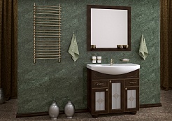ASB-Woodline Зеркало для ванной Бергамо 85 орех/патина золото, массив ясеня – фотография-3