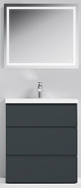 Am.Pm Мебель для ванной Gem S 75 графит матовый, напольная, с 3 ящиками – фотография-1