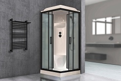 Royal Bath Душевая кабина HP RB 80HP6-GC-BL 80x80 стекло матовое профиль черный матовый – фотография-2