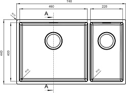 Florentina Мойка кухонная Оптима-HM 460/220 сатин – фотография-5