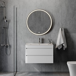 Teymi Тумба с раковиной Laina 80 подвесная белая матовая – фотография-14