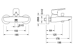 Aquatek Смеситель для ванны с душем Бетта AQ1140CR хром – фотография-2