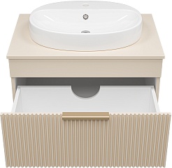 Brevita Тумба под раковину Enfida 70 подвесная бежевая – фотография-3