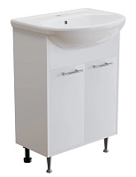 Mixline Тумба с раковиной Алан 60 белая 2 створки