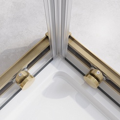 Cezares Душевой уголок Relax 304 RELAX-304-A-2-80-C-BORO 80x80 профиль брашированное золото стекло прозрачное – фотография-6