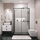 Grossman  Душевой уголок Style 110x70x195 профиль черный матовый стекло прозрачное – картинка-14