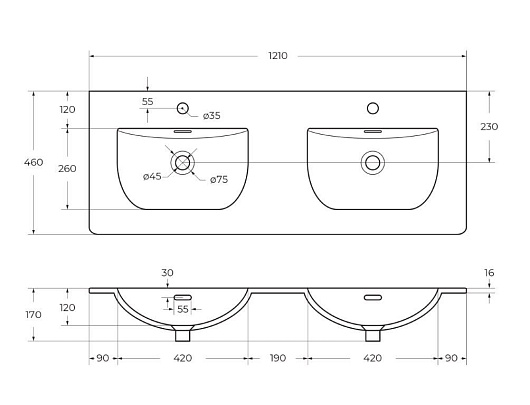 BelBagno Тумба с раковиной Uno 120 подвесная Bianco Opaco с раковиной BB-8099-120-2 – картинка-3