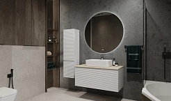 Jorno Тумба с раковиной Cossety 100 подвесная белый/дуб Мавелла голд – фотография-4