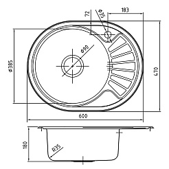 Iddis Мойка из нержавеющей стали Suno SUN60PLi77K полированная, с выпуском – фотография-2