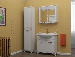 Какса-а Мебель для ванной Классик-Д 65 белый/золото – фотография-5