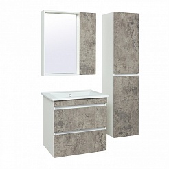 Runo Зеркало-шкаф для ванной Манхэттен 65 серый бетон – фотография-4