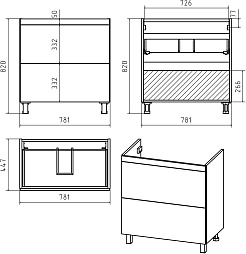 Misty Тумба с раковиной Атлантик 80 2 ящика серый камень – фотография-4