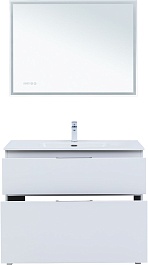 Aquanet Мебель для ванной Алвита New 100 Flat белая матовая – фотография-5