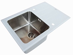 Zorg Кухонная мойка "Inox Glass" GL-5077-WHITE – фотография-1