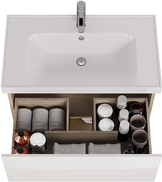Dreja Мебель для ванной Perfecto 90 подвесная белая/дуб эврика – фотография-7