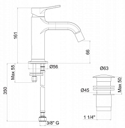 Cezares Смеситель для биде FUSION-BSM1-01-W0 – фотография-2