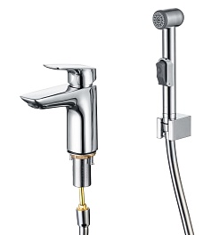 Aquatek Комплект для раковины Вега AQ1012CR с гигиеническим душем, хром – фотография-1